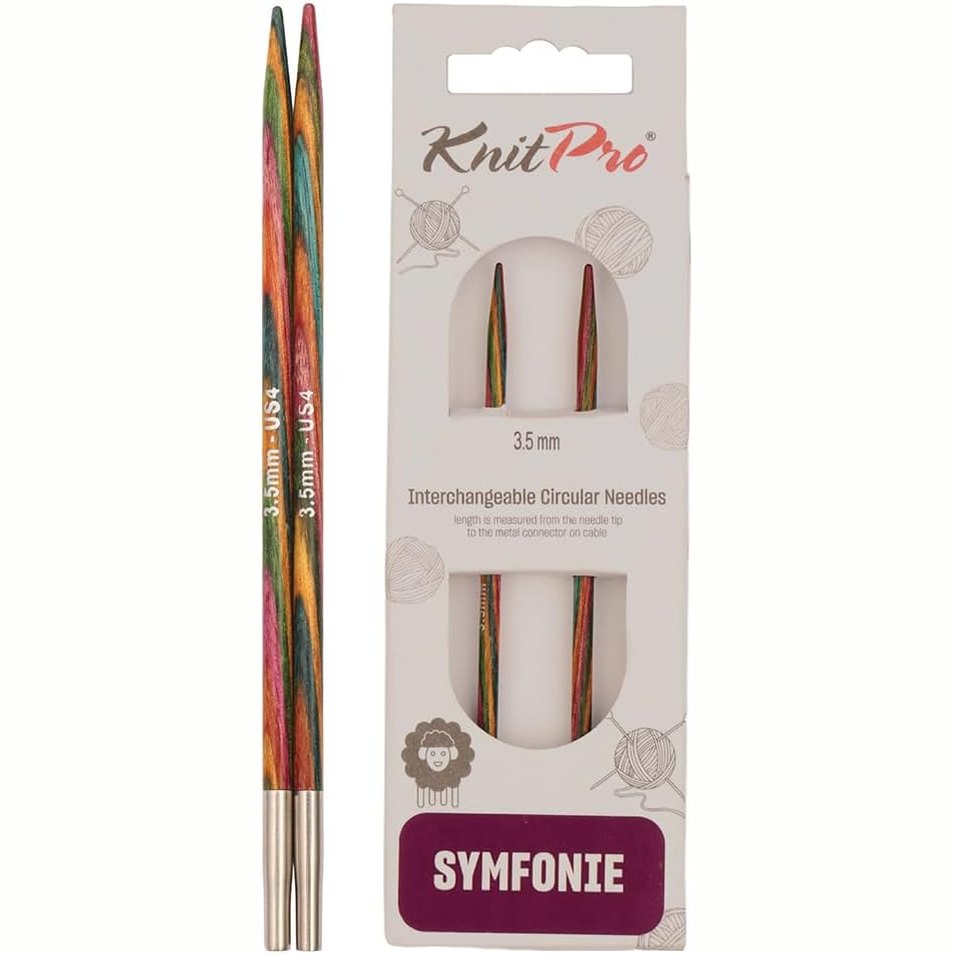 258107 - KnitPro Gjilpërë thurjeje rrethore e ndërrueshme KP20422 Symphony, dru special, shumëngjyrëshe, 22 x 0.7 x 12.5 cm