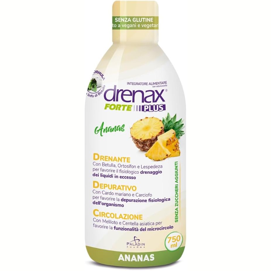 312136 - DRENAX FORTE PLUS AAS 750 ml – Shtesë Uji dhe Detoksifikimi – Me Thupër, Orthosiphon, Lespedeza, Gjembaç Qumështi dhe Angjinare – Pa Sheqerna të Shtuara