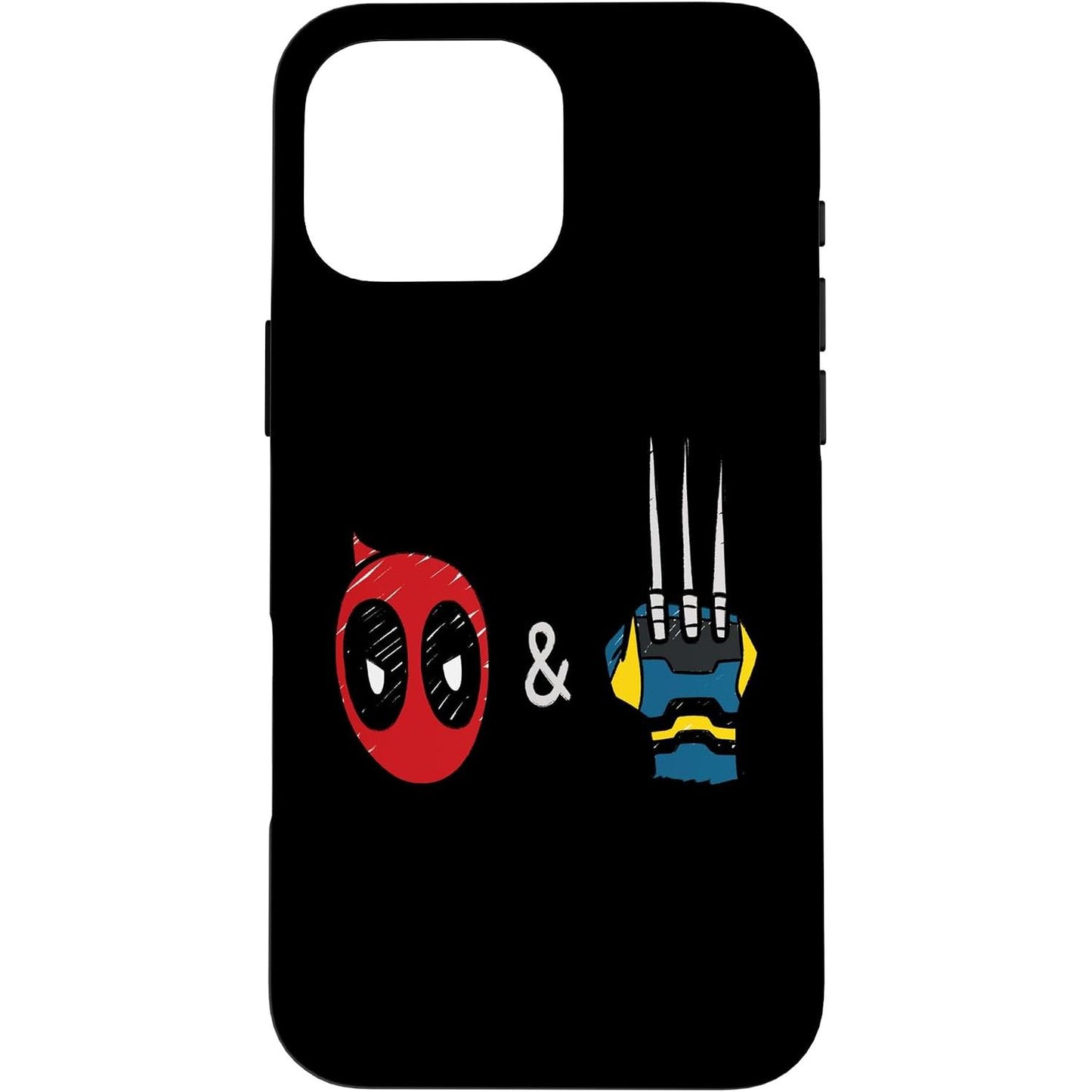 268688 - MBËSHTJELLËSE ME MASKË DHE KTHETRA PËR IKONAT EMOJI TË MARVEL STUDIOS DEADPOOL & WOLVERINE PËR IPHONE 16 PRO MAX