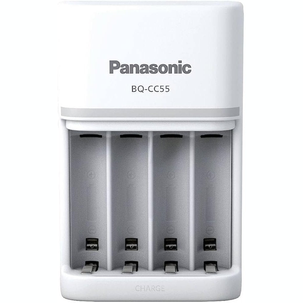 320024 - PANASONIC Karikues 52055E02 eneloop SmartPlus për 1-4 bateri AA/AAA NiMH, 4 drita LED, 10 funksione sigurie, blu