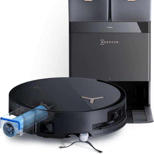 162002 - ECOVACS DEEBOT X8 PRO Omni - Robot Fshesë me Funksion Fshese dhe Vetëpastrim, Pastrim me Mop me Ujë të Nxehtë 40-75°C, Rul OZMO i Vazhdueshëm, Fuqi Thithëse 18,000 Pa, Stacion 12-në-1, YIKO-GPT