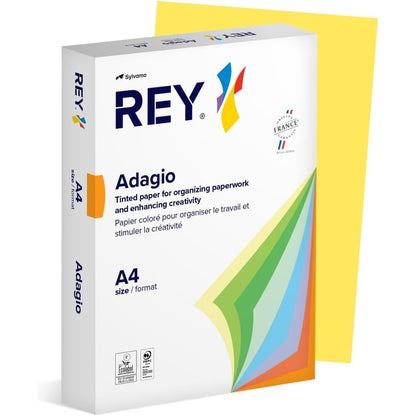 274002 - REY® ADAGIO, letër me ngjyrë të verdhë limoni, 80g, A4, PEFC™, pako me 500 fletë