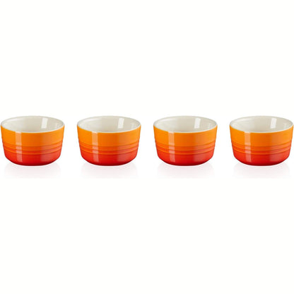 213953 - LE CREUSET Set me 4 forma mini prej gresi, 100 ml secila, të kuqe për furrë