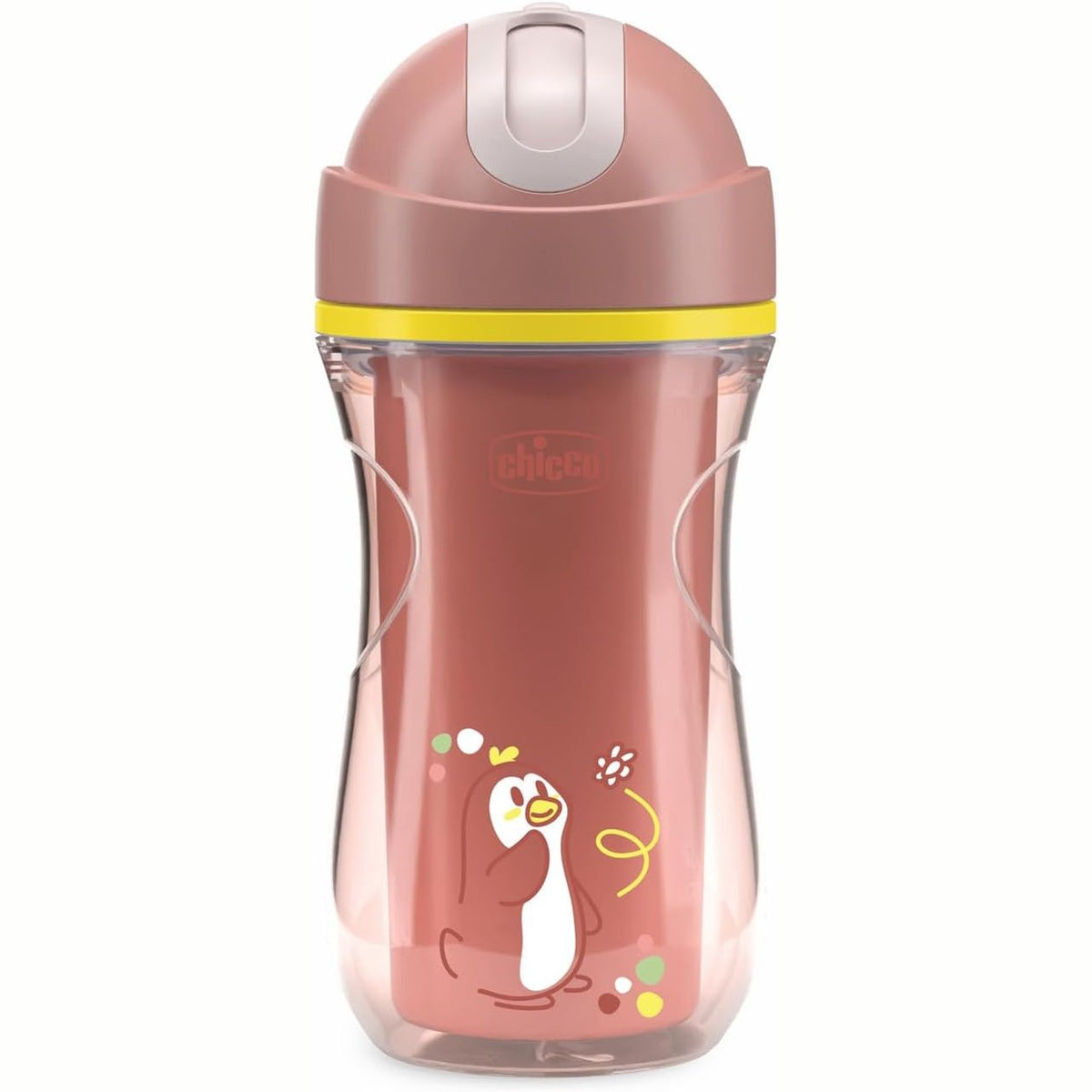 306695 - CHICCO Gotë me grykë silikoni Sport Cup për foshnje mbi 14 muaj, 266 ml, silikon, kashtë fleksibile, pa BPA, rozë