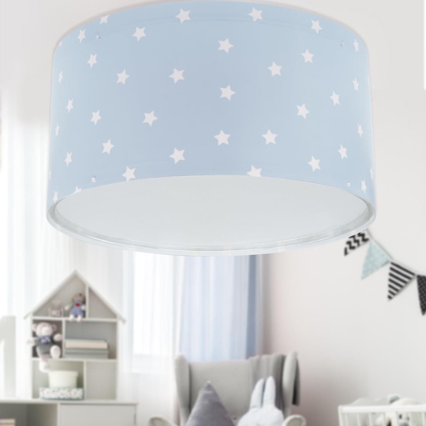 217837 - DALBER Llambë tavani për fëmijë Star Light Blue Stars, E27, 82216T