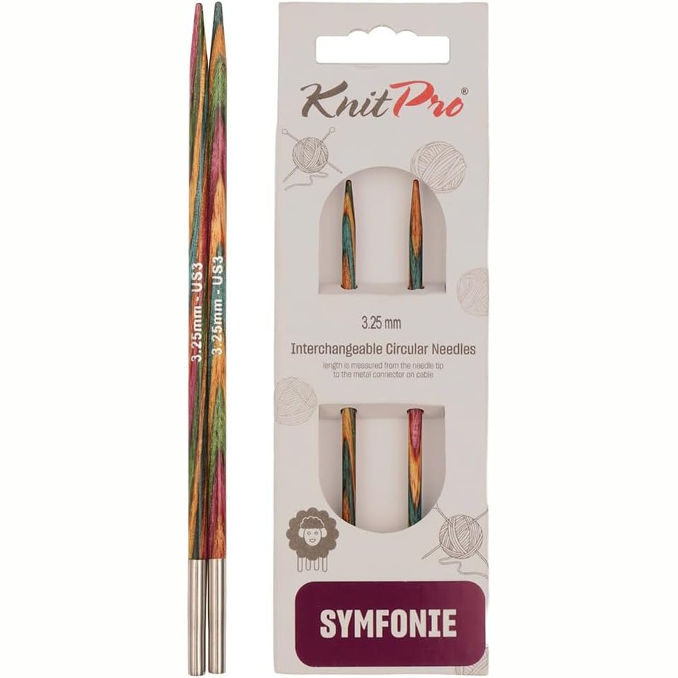 198402 - KNITPRO SYMFONIE Maja Gjilpërash Thurjeje prej Druri, e Ndërrueshme për Gjilpëra Rrethore, Madhësi të Ndryshme