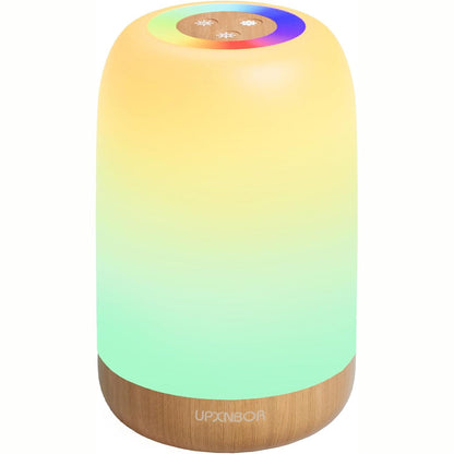 224383 - UPXNBOR - Llambë nate LED me prekje, 256 ngjyra RGB, 4 mënyra, rikarikueshme me USB, me kokrriza druri, dritë nate portative