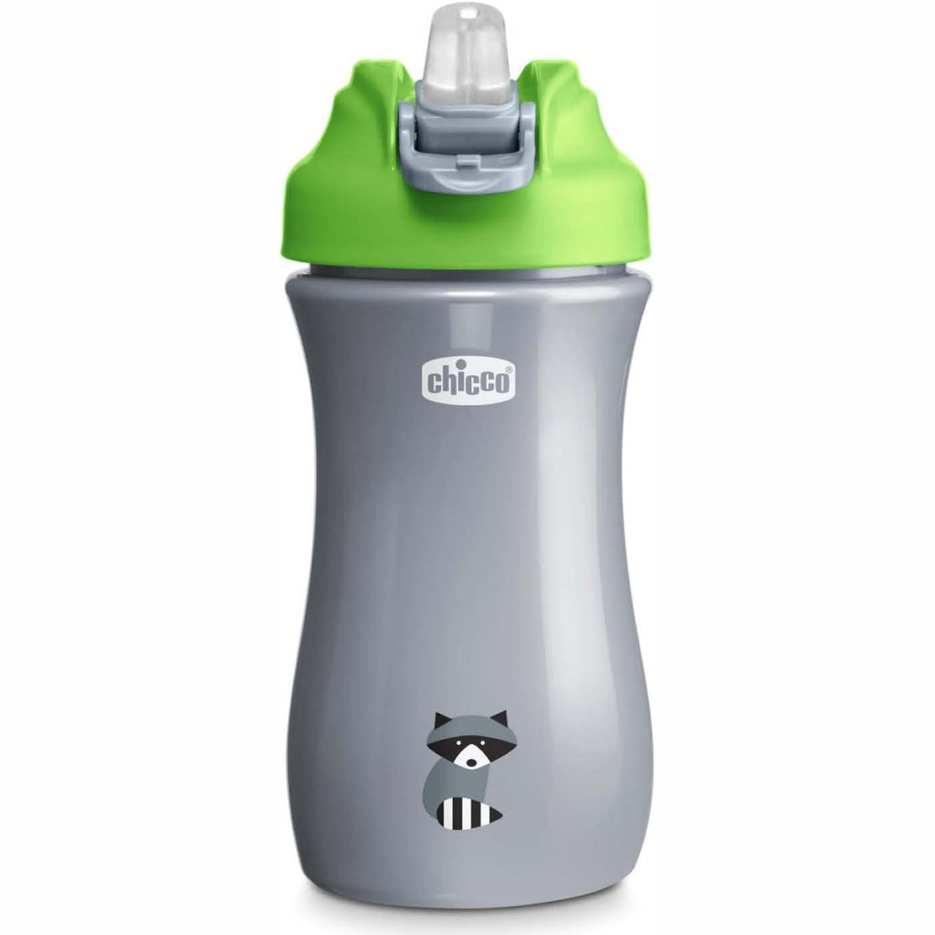 321818 - CHICCO - Gotë Pop-up për fëmijë - Kapaciteti 350 ml - Grykë silikoni - Mbyllje hermetike - Jeshile