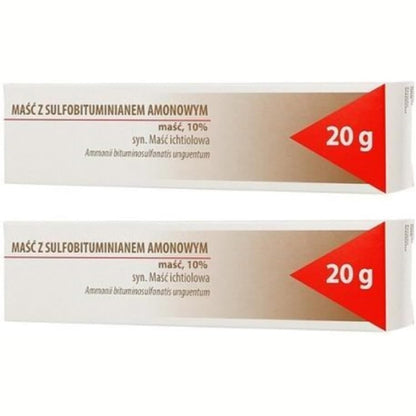 290314 - Pomadë Ichthyol 20g, Pomadë për lëkurë me 10% bituminosulfonat amoniumi, 2 tuba 20g