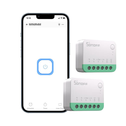 293372 - SONOFF Ndërprerësi inteligjent Matter, modul Wifi Mini DIY, funksionon me Alexa dhe Google Home, pako me 2 pjesë, kërkon një tel neutral