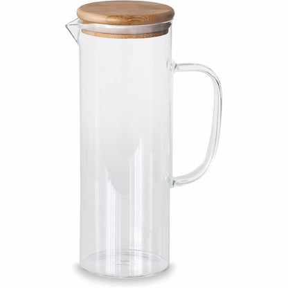 228817 - LACOR 61953 Enë uji prej qelqi borosilikati, Kapak bambuje, Infuzues, 1 L, I përshtatshëm për lavastovilje