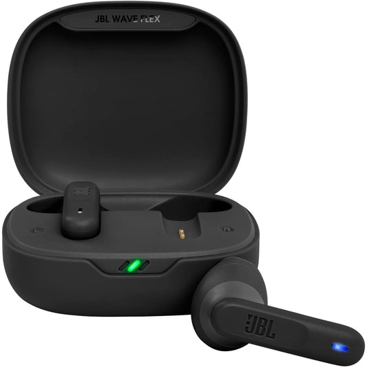 267828 - JBL WAVE FLEX, Kufje Pa Tel për Në Vesh, Rezistencë ndaj Ujit IP54 dhe IPX2, Teknologji TalkThru dhe AmbientAware, Jetëgjatësi Baterie 32-Orë, E Zezë