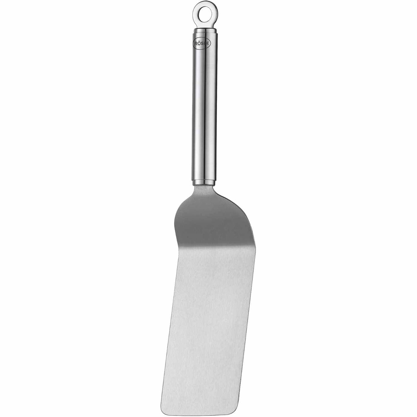 218358 - RÖSLE Spatul sanduiçi këndor, rrotullues çeliku inox me dorezë të rrumbullakët dhe lak varjeje, çelik inox 18/10, 32 cm, argjend