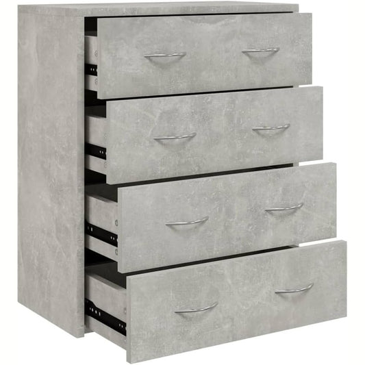 141431 - Komodinë/sideboard vidaXL me 4 sirtarë, 60x30.5x71 cm, ngjyrë gri.