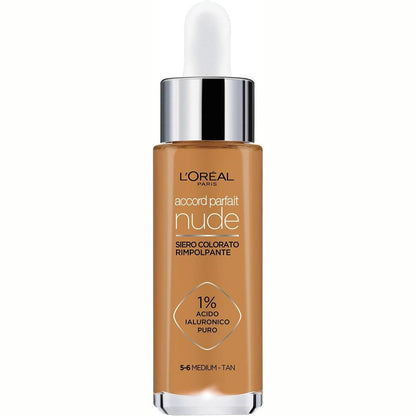311582 - L'ORÉAL PARIS Serum me nuancë Accord Parfait, 30 ml, Përfundim natyral, Teksturë e lehtë, Nuanca: 5-6 Ngjyrë e mesme-e nxehtë