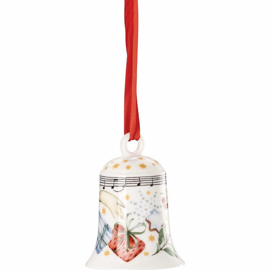 175934 - HUTSCHENREUTHER Koleksionisti i Krishtlindjeve 2025, Kënga 'Çdo Vit Përsëri', Kambana e Krishtlindjeve prej Porcelani, Madhësi 7 cm