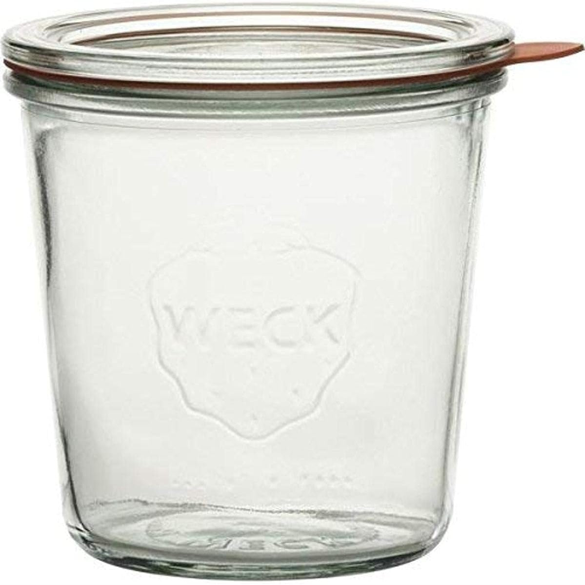 223355 - WECK Kavanoz për Ruajtje 500ml, Set me 4 copë, me Qafë të Rrumbullakët, Vulat dhe Kapëset për Ruajtjen e Furnizimeve