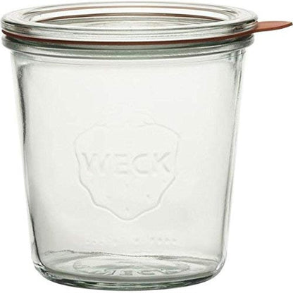 223355 - WECK Kavanoz për Ruajtje 500ml, Set me 4 copë, me Qafë të Rrumbullakët, Vulat dhe Kapëset për Ruajtjen e Furnizimeve