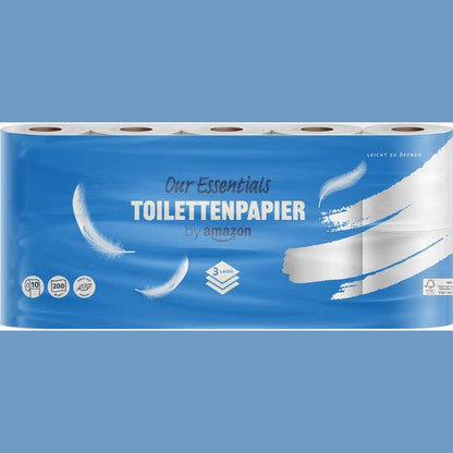 294611 - AMAZON Letër higjienike 3-shtresa, 10 rrotulla, 200 fletë për rrotull, e certifikuar nga FSC