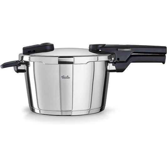 195055 - FISLER VITAQUICK Tenxhere me Presion prej Çeliku Inox, 4.5 L, Ø 22 cm, 2 Nivele Gatimi, e Përshtatshme për Induksion, Prodhim i Gjermanisë