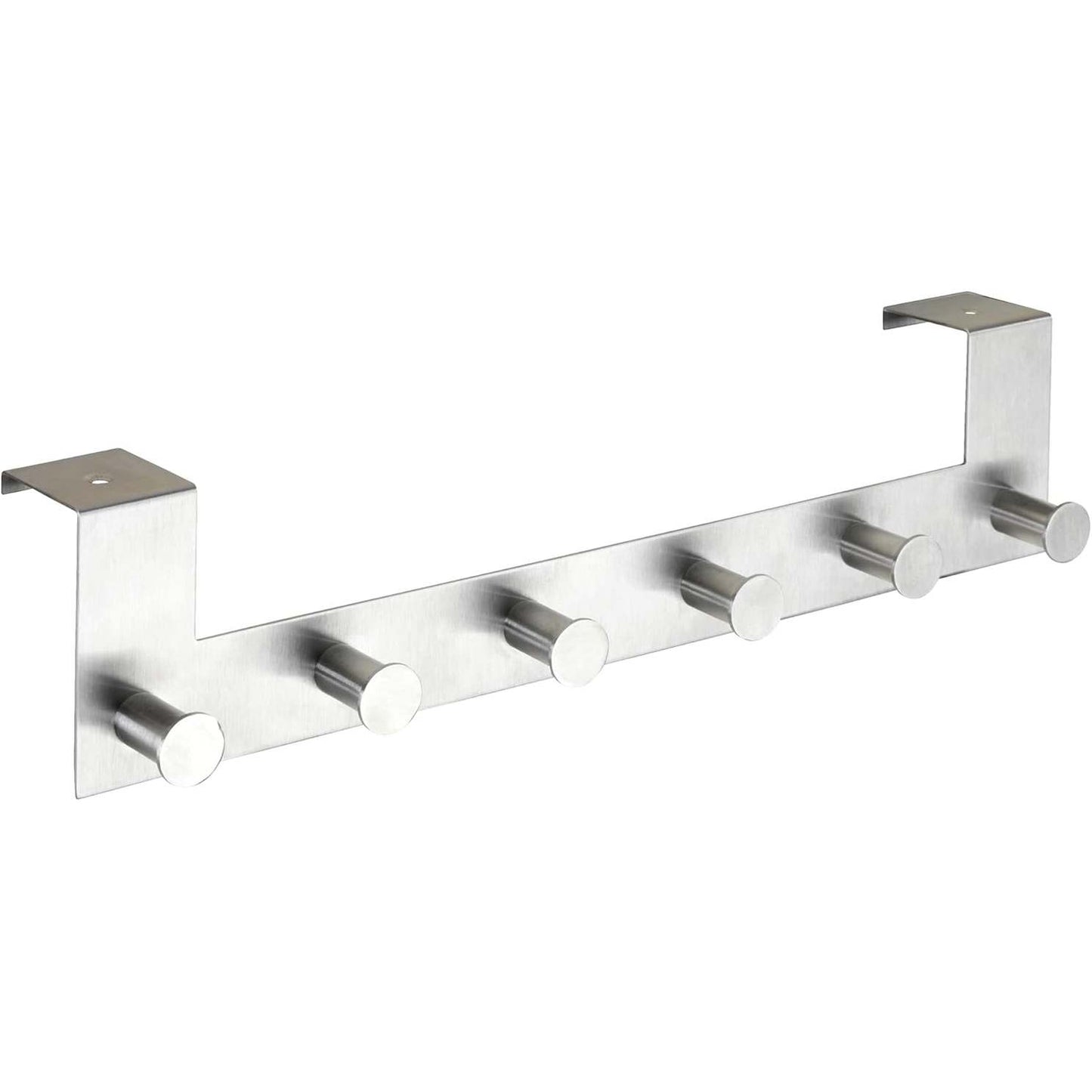 184827 - WENKO Raft Rrobash Celano mbi Derë, Kangjellë me 6 Grepa për Varjen e Xhaketave, Peshqirëve ose Peshqirëve të Enëve, Çelik Inox, Rezistent ndaj Ndryshkut, 39 x 11 x 7.5 cm