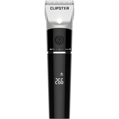 213440 - CLIPSTER Makinë prerëse pa tel për kafshë shtëpiake, përfshirë 4 krehër të lidhur, e zezë, bateri Li-Ion, gjerësi prerjeje 38 mm, kohë funksionimi 300 minuta, me dritë LED