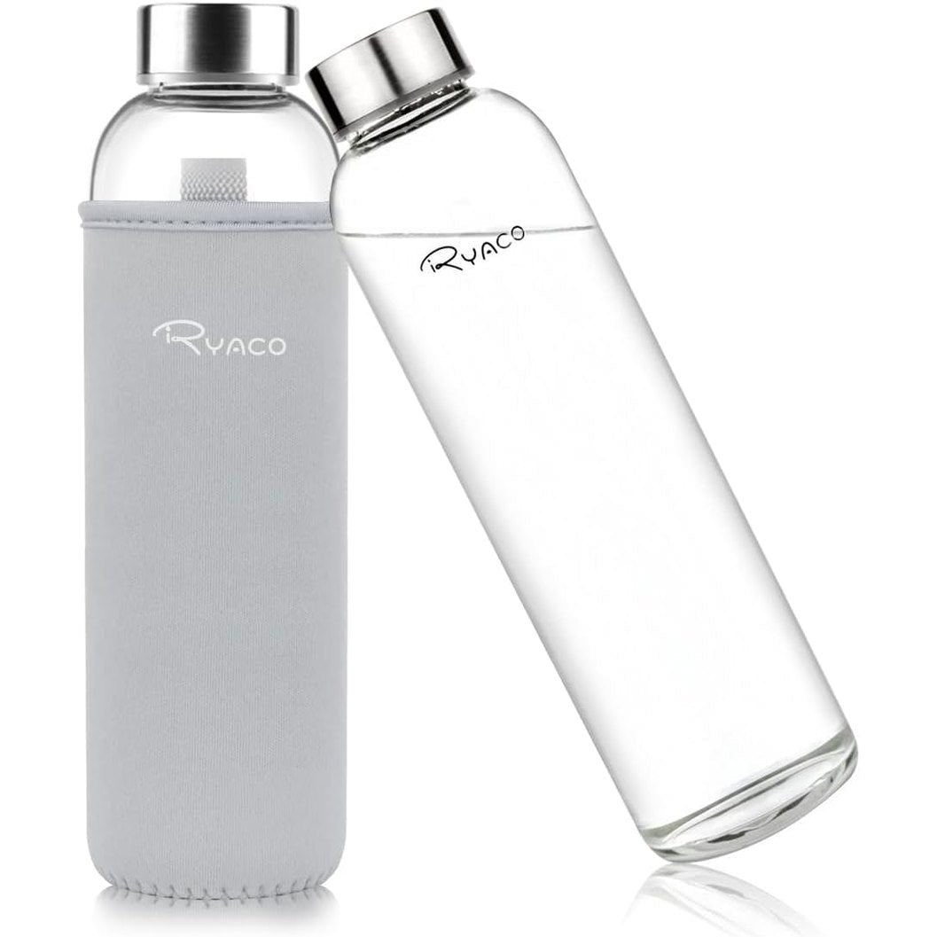 263825 - RYACO - Shishe uji prej qelqi 1000ml/33oz pa BPA, borosilikati kundër rrjedhjeve, ideale për shtëpi, udhëtime, sporte, yoga, palestër