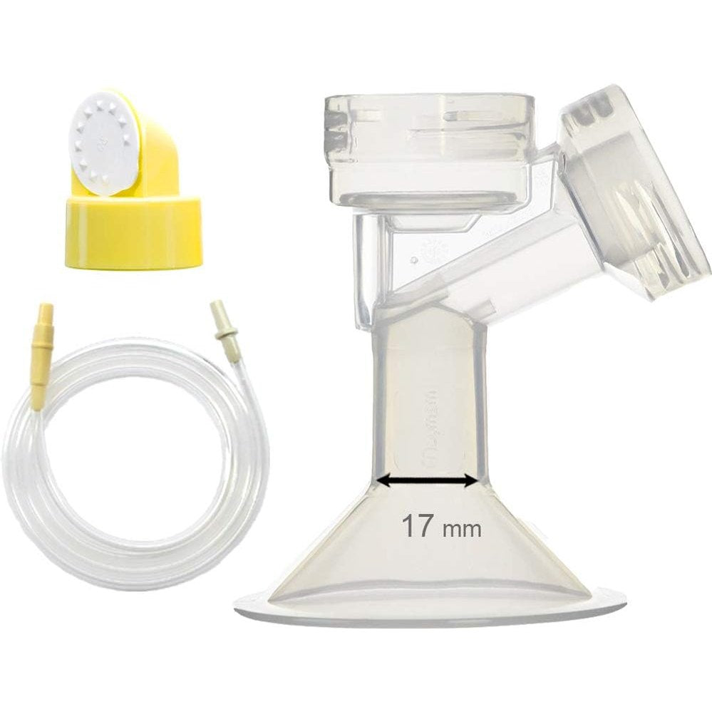 275619 - MAYMOM Set pompe mjeljeje, i pajtueshëm me pompën e gjirit Medela Swing, përfshin mburojë gjiri 17 mm, koka e valvulës, diafragma dhe tubi