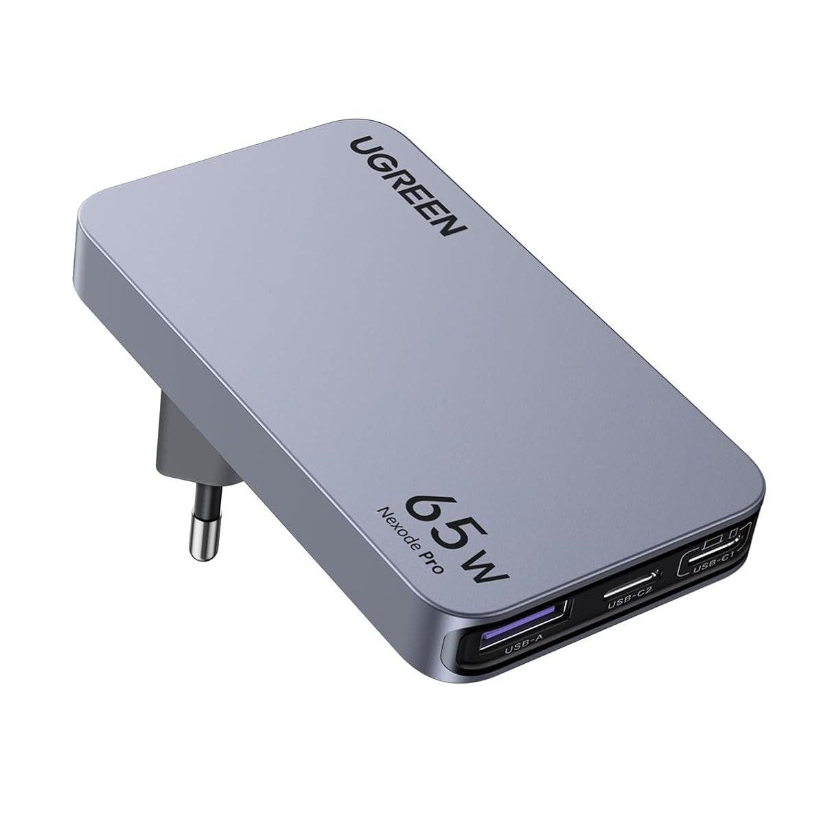 299425 - UGREEN Nexode Pro 65W Karikues i hollë USB C me priza BE/SHBA/MB, furnizim energjie GaN, 3 porta, i pajtueshëm me MacBook, iPad, iPhone 17, Galaxy S25 Ultra, Dell XPS