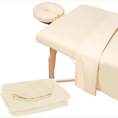 247088 - XQZMD | Set çarçafësh me 3 pjesë | Mikrofibre | Mbulesë e sheshtë për tavolinë masazhi | Përfshin çarçafë të montuar