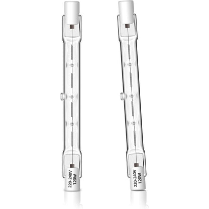 216642 - LLAMPA HALOGJENE CALDARAX 2 COPË R7S 118 MM 120W 230V, LLAMBË ME TUB HALOGJENI R7S ME ERRËSIM, TUB HALOGJENI 1800LM 2700K I BARDHË I NGROHTË, HALOGJEN LINEAR J118 PËR PROZHEKTORË, NDRICIM PEIZAZHI