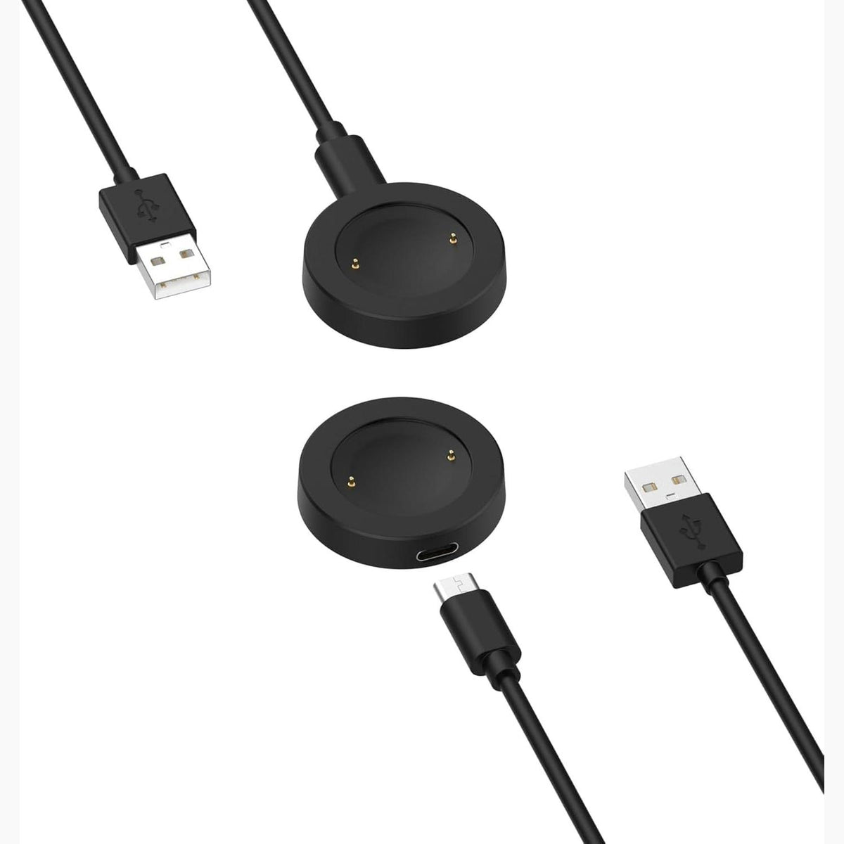 310138 - I PAJTUESHËM me Blueshaweu Choice-Watch 2i Charger, stacion karikimi USB, stacion karikimi zëvendësues, i pajtueshëm me Blueshaweu Choice-Watch 2i, orë inteligjente 4.7 cm (1.8 inç) (e zezë + e zezë)