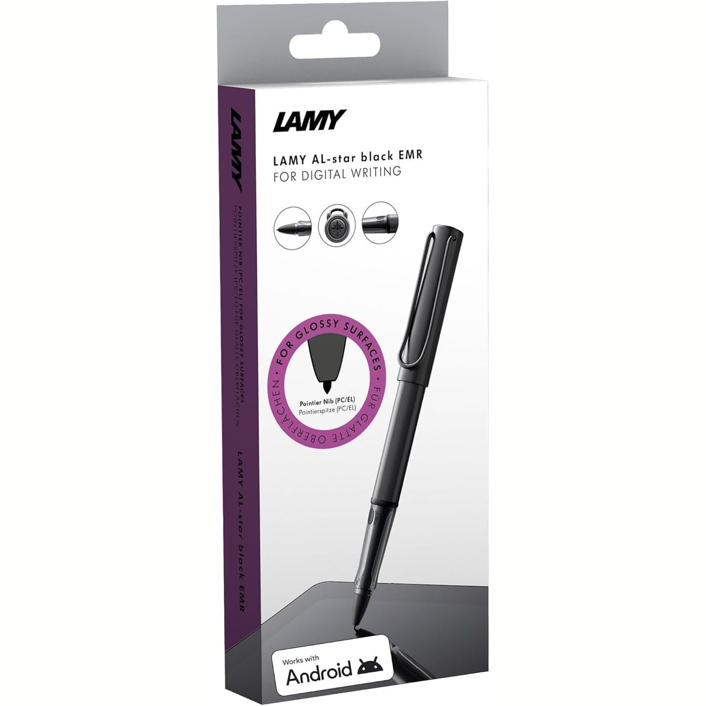 268168 - LAMY – AL-star EMR e zezë (majë PC/EL) – Stilolaps për shumë pajisje Android – Dorezë ergonomike – Shkrim dhe vizatim preciz