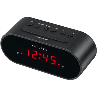 188110 - MAJESTIC - Orë Dixhitale SVE 235 me Alarm, Ekran LED, Alarm i Dyfishtë, Shtyrje, në Ngjyrë të Zezë
