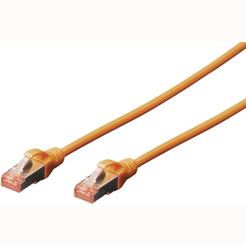 320746 - DIGITUS Kabllo LAN Cat 6, 0.5 m, S/FTP i mbrojtur, 1 Gbit/s, 250 MHz, PoE++, AWG 27/7, LSZH, RJ45, Portokalli
