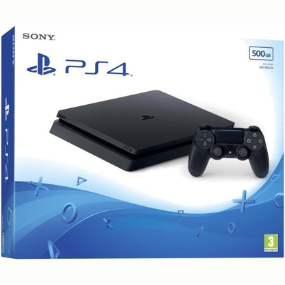 272586 - SONY PlayStation 4 Slim 500 Go, Konsol PS4 Slim + 1 Pajisja Pa Shirit DUALSHOCK 4 V2, Shasi F, Ngjyra: E Zezë Jet