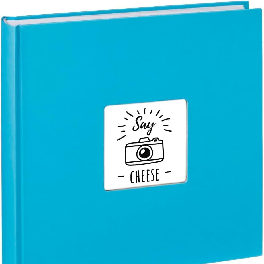 247335 - HAMA Album Fotosh Jumbo 30x30 cm, libër fotografish me 100 faqe të bardha, album për 400 foto, dizajn dhe ngjitje vetjake, blu e çelët