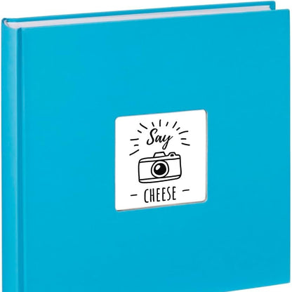 247335 - HAMA Album Fotosh Jumbo 30x30 cm, libër fotografish me 100 faqe të bardha, album për 400 foto, dizajn dhe ngjitje vetjake, blu e çelët