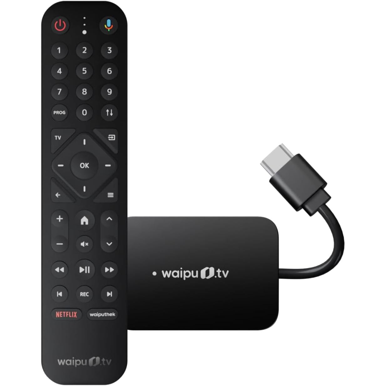 276268 - WAIPU.TV STICK (GJENERATA E 2-TË) | TELEKOMANDË ME NDRICIM NGA PRAPA | WIFI | LAN | HDMI | 4K | HDR10+ | DOLBY ATMOS | KUPO 3 MUJORE, 300 KANALE TELEVIZIVE DHE 40,000 FILMA DHE SERIA