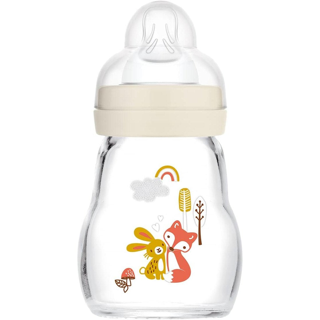 302404 - MAM Shishe qelqi - Madhësia e thithkës mesatare 2, 170 ml, e bardhë, 1 njësi