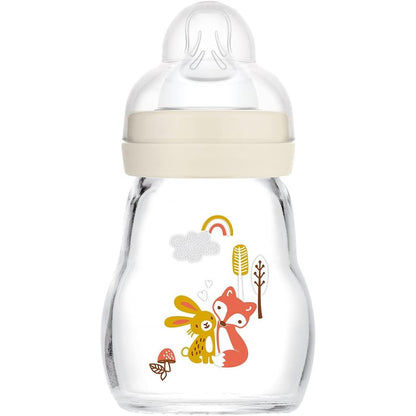 302404 - MAM Shishe qelqi - Madhësia e thithkës mesatare 2, 170 ml, e bardhë, 1 njësi