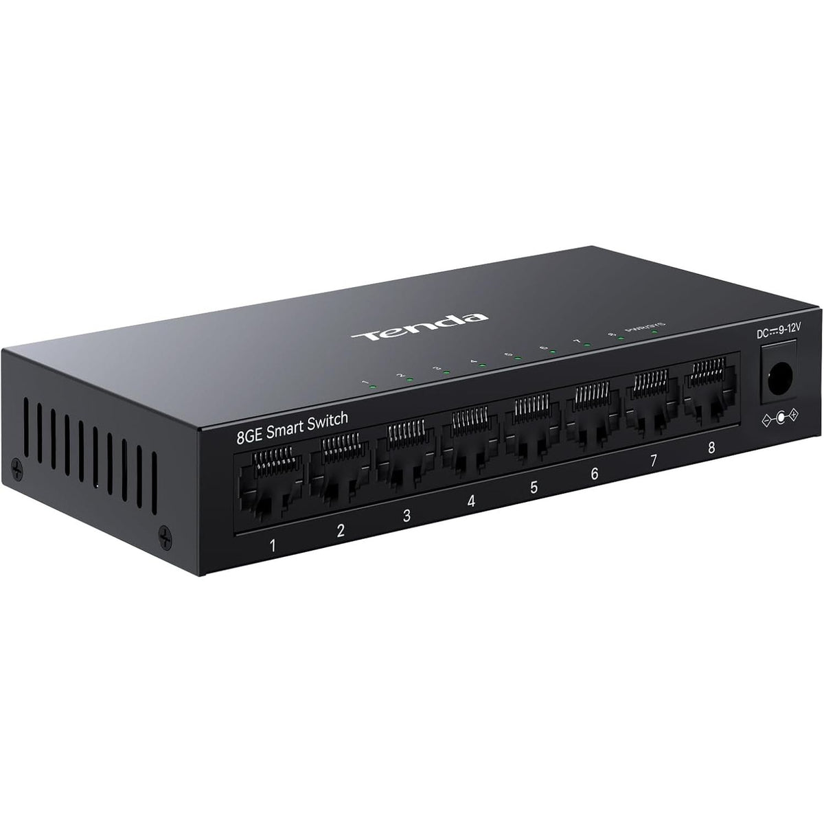 309933 - TENDA TEG208E Managed Switch LAN me 8 porta Gigabit (IGMP Snooping, QoS, VLAN, DHCP Snooping, LAG, MAC Address Lidding, Pa ventilator, Eficiencë energjetike, Metal)
