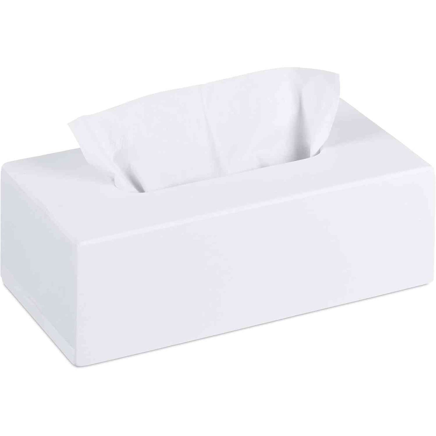 219544 - RELAXDAYS - Kuti për shami prej bambuje, lartësi x gjerësi x thellësi: 7.5 x 24 x 12 cm, e bardhë
