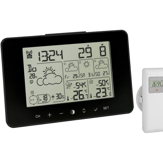 163354 - TFA DOSTMANN METEOTIME PRIMO 35.1156.01, Stacion Meteorologjik, për 90 Rajone Meteorologjike në Evropë, Probalitet Shiu, Shpejtësi Ere, Ngjyra e Zezë
