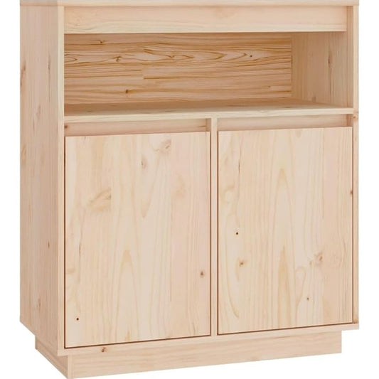 181686 - Bufet prej Druri të Fortë Pishe vidaXL, 70 x 34 x 80 cm, Ngjyrë Kafe – Dollap Magazinimi për Dhomë Ndenjeje/Ngrënie/Korridor