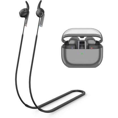 269551 - I pajtueshëm me rrip anti-humbje për Galaxy Buds 3, mbajtëse silikoni për kufje sportive (e zezë)