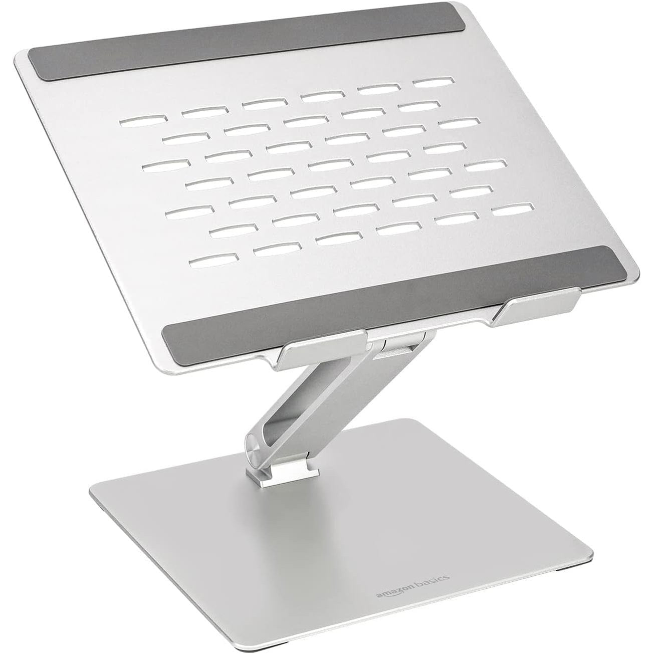 293388 - AMAZON BASICS Mbështetëse Laptopi Ergonomike e Rregullueshme, Rregullim i Lartësisë dhe Këndit, Ideale për Laptop deri në 43.9 cm (17.3 inç), 27.9 x 23 x 5.6 cm, Argjend