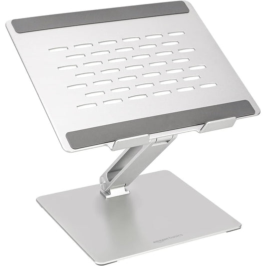 293388 - AMAZON BASICS Mbështetëse Laptopi Ergonomike e Rregullueshme, Rregullim i Lartësisë dhe Këndit, Ideale për Laptop deri në 43.9 cm (17.3 inç), 27.9 x 23 x 5.6 cm, Argjend