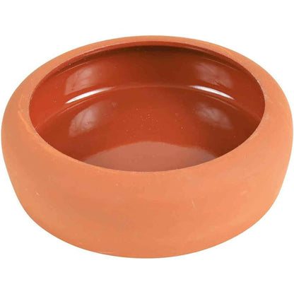 186888 - TRIXIE Tas Qeramik me Rrafsh të Rrumbullakët, Kapaciteti 250 ml, Materiali Terrakote