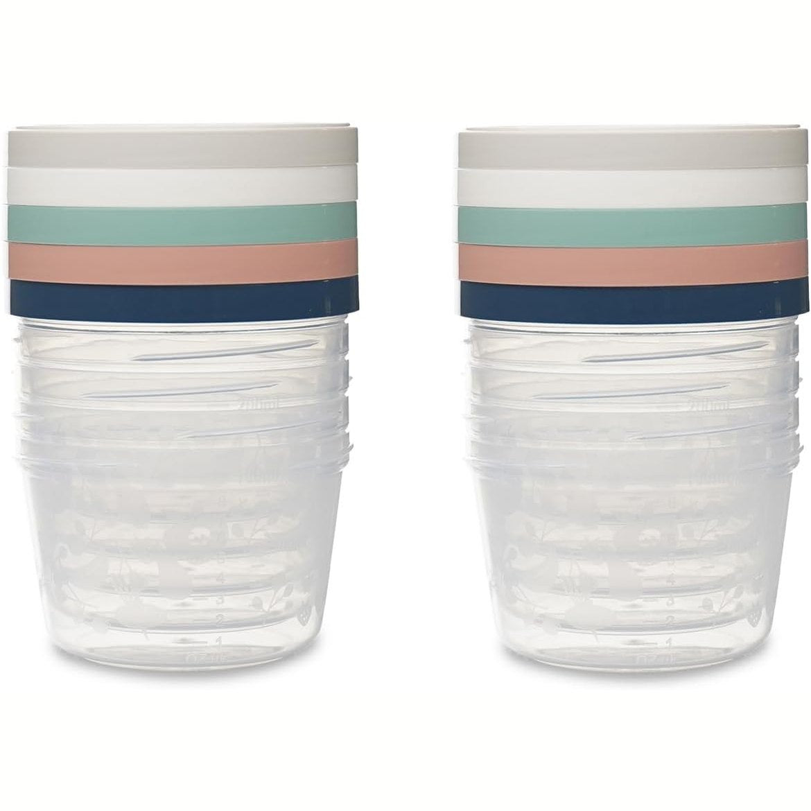 297451 - THERMOBABY Set me 10 enë për ruajtjen e ushqimit për foshnje 250 ml, I sigurt për mikrovalë, ngrirje dhe lavatriçe, Asortiment ngjyrash i rastësishëm